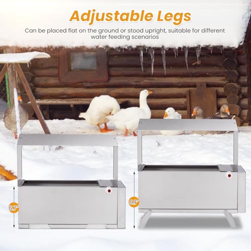 1.5 Gallon Heated Chicken Waterer Automatic Chicken Water Heater for Winter, Freeze Proof Poultry Drinker Watering System