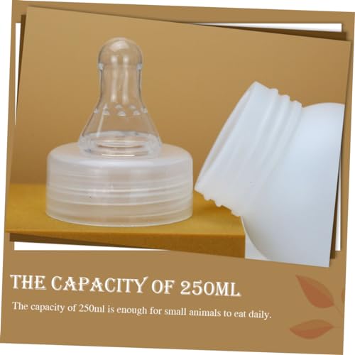 TOYANDONA 250ml Small Pig Feeding Bottle Silicone Nipple and Lid for Lambs and Piglets Durable Milk Container