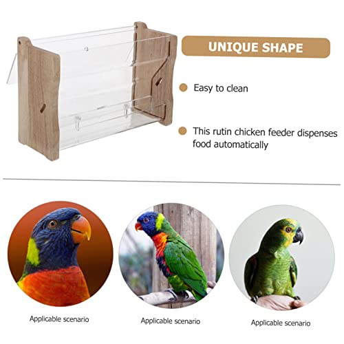 Yardwe Automatic Food Trough Chicken Feeder Acrylic Bowl Rutin Chicken Cage Easy to Install Pet Feeding Container