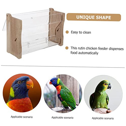 Yardwe Automatic Food Trough Chicken Feeder Acrylic Bowl Rutin Chicken Cage Easy to Install Pet Feeding Container