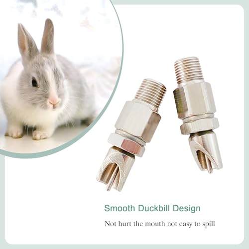 Threaded Stainless Steel Rabbit Nipples Rodent Nipples Waterer Automatic Rabbit Waterer Watering System Animal Supplies Breeding Supplies (Grey, 6) - color: grey, size: 6