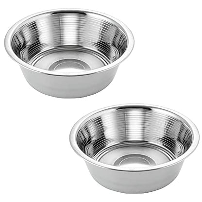 Pet Feeder Stainless Steel Dog Bowls Replacement 2-Pack Food Bowl, 8" Diameter, 2.8" Height Water Metal Bowls 7 Cups for Raised Feeder with Opening 7.5"- 8" - color: Double Pack, size: 7 cup (Standard)