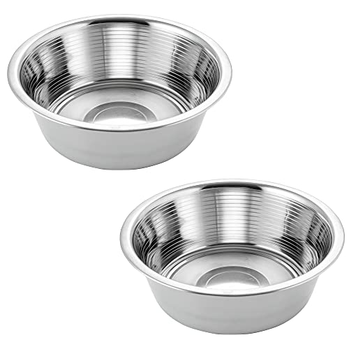 Pet Feeder Stainless Steel Dog Bowls Replacement 2-Pack Food Bowl, 8" Diameter, 2.8" Height Water Metal Bowls 7 Cups for Raised Feeder with Opening 7.5"- 8" - color: Double Pack, size: 7 cup (Standard)