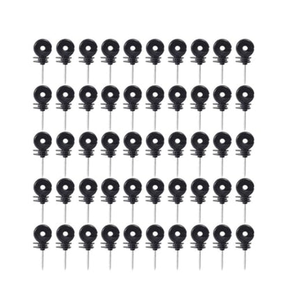 Electric Fencing Ring Insulators Electric Fence Insulators Self Tapping Nails Wood Post Temperature Resistant Screw-in Insulator for Farm(50PCS) - size: 50PCS
