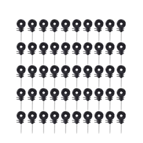Electric Fencing Ring Insulators Electric Fence Insulators Self Tapping Nails Wood Post Temperature Resistant Screw-in Insulator for Farm(50PCS) - size: 50PCS