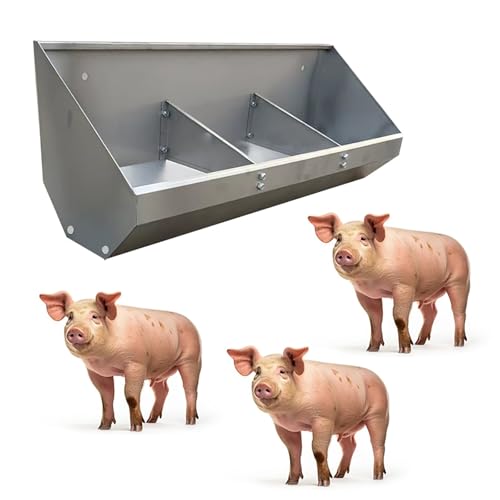 Heavy Duty Weatherproof Pig Feeders & Waterers, Stainless Steel Feeding Trough for Farmyard, Sheds, and Pasture - Durable Poultry Feeding Solutions,0.9m/2.9ft - 3bit - size: 0.9m/2.9ft - 3bit