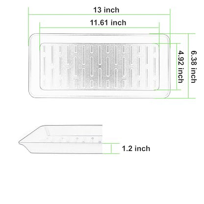 Plant Saucer Tray 6.5 x 13 Inch, Heavy Sturdy Long Narrow Plastic Plant Drainage Tray No Holes, Drip Tray for Pots, Seed Starter Growing Tray, Black - color: Black, size: 13" x 6.5" x 1.2" (6pack)