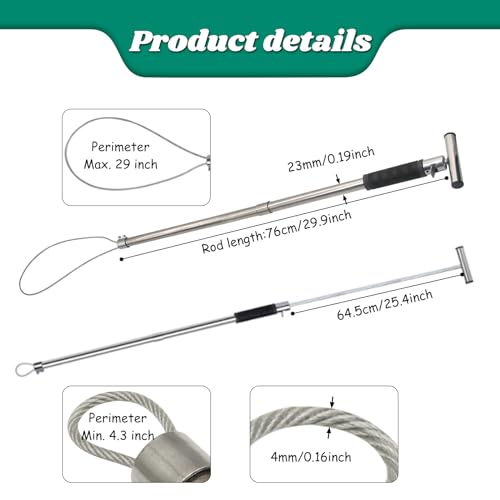 Dog Catcher Pole, Portable Hog Pig Catcher Pole,Stainless Steel Animal Control Pole Tool for Pig Dog Animals Swine, Livestock Farm Equipment