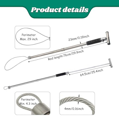Dog Catcher Pole, Portable Hog Pig Catcher Pole,Stainless Steel Animal Control Pole Tool for Pig Dog Animals Swine, Livestock Farm Equipment