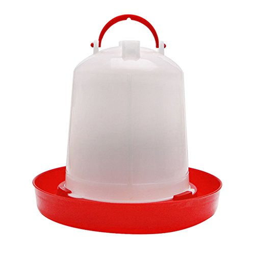 Auto Poultry Drinker Feeder Chicken Waterer Chick Feeder Container with Carrying Handle,Baby Duck Feeder 1.5L Bird Feeder Large Capacity for Pet Bird Poultry
