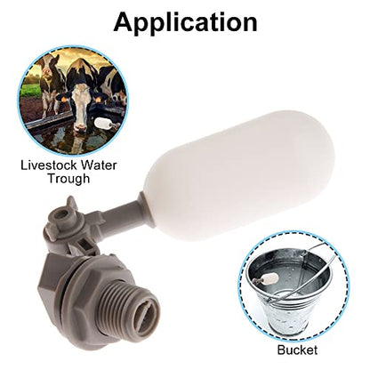 1/2" Float Ball Valve Automatic Fill Feed Humidifier Tank Pond Shut Off with Adjustable Arm for Ponds, Livestock Water Trough