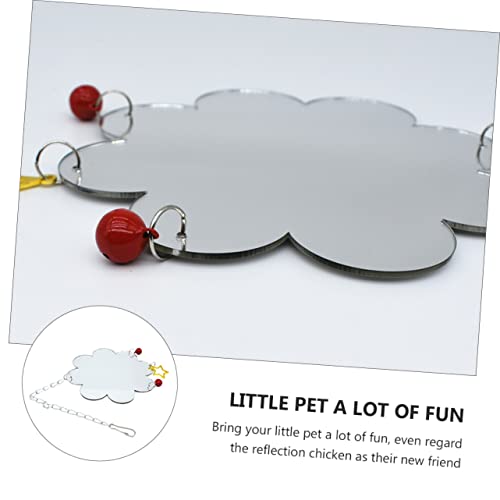 Hanging Chicken Mirror with Hook Bird Accessory for Pet Chickens and Parrots Durable Design to Enhance Play and Intellectual Development