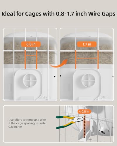 Sandpoy Hanging Rabbit Feeder, Programmable Automatic Pet Feeder with Dry Food Dispenser, Desiccant Bag and Portion Control for Rabbits Cats and Small Animals