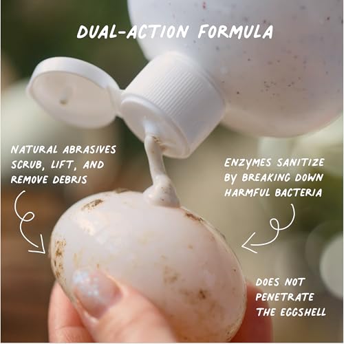 GoodEgg Heavy Doody Egg Wash, 16 oz Heavy Duty Plant-Based Enzyme Cleanser with Natural Abrasives, Egg Washer Scrubber for Fresh Eggs, Chicken Coop Cleaning, Made in USA