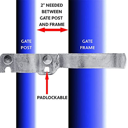1-3/8" x 1-7/8" Chain Link Fence Gate Fork Latch - Galvanized - with Hole for Padlock - size: 1-3/8" x 1-7/8" - EACH