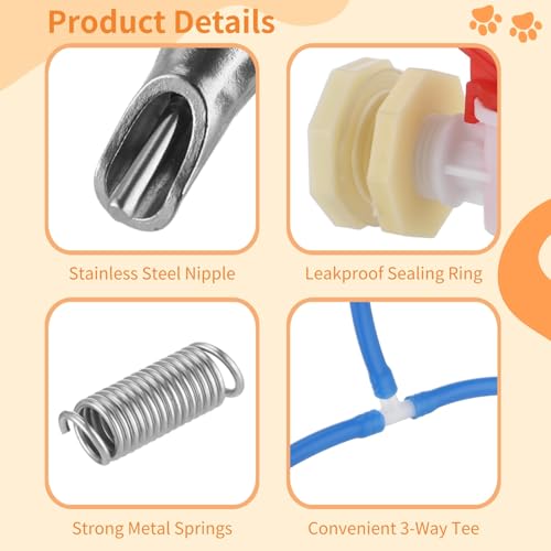 Automatic Rabbit Watering System, Include 12 Nipple Drinker, Hose and Valve | Gravity Feed Watering Kit with Drinking Nipples 28 mm Hole Opener for Rabbits Guinea Pigs Hamsters