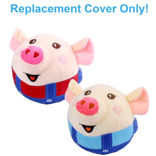 Mity rain Interactive Dog Ball Cover, Replacement Covers Only for Bouncing Ball (Blue Pig+Red Pig) - style: Blue Pig+Red Pig