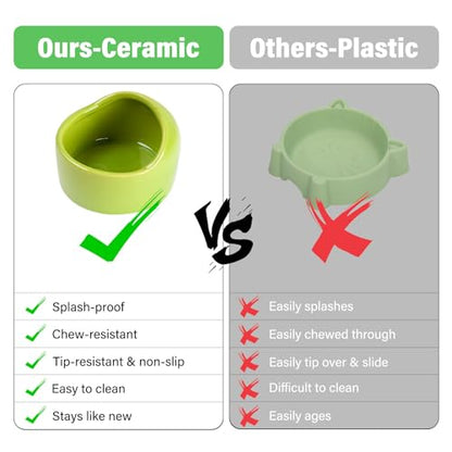 3 Pack Ceramic Hamster Food Bowl, Splash-Proof, Tip-Proof, Chew-Resistant, Easy to Clean Small Animal Bowl for Hamster/Guinea Pig/Chinchilla/Hedgehog, 1 Pink + 1 Blue + 1 Green - color: Pink + Blue + Green