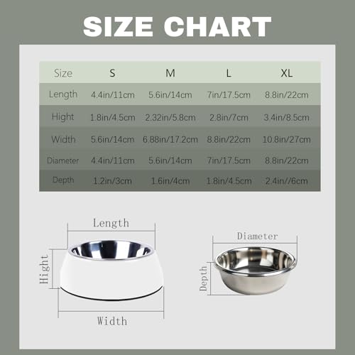 Personalized Stainless Steel Dog & Cat Food/Water Bowls – Custom Pet Name, Non-Slip, Easy Clean Feeding Dishes with Separate Plates(White) - color: White