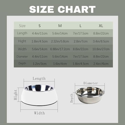 Personalized Stainless Steel Dog & Cat Food/Water Bowls – Custom Pet Name, Non-Slip, Easy Clean Feeding Dishes with Separate Plates(White) - color: White