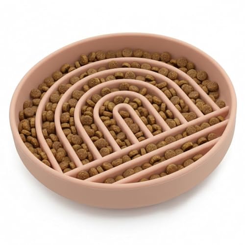 Should We Go? Slow Feeder Dog Bowls - Medium Size Silicone Slow Eating Dog Bowl for Puppies & Dogs with Suction Cup -Dishwasher-Safe, Lick Mat Design, Reduces Gulping,for All Breeds,7.5”x1.5”- Blush - color: Blush - Rainbow Design, size: Medium (7.5” Acro