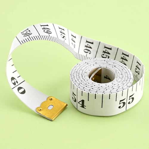 HESSION 2 Pack Soft Ruler 60-Inch Double Scales Measuring Tape White