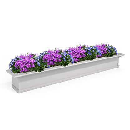 Mayne Yorkshire 7ft Window Box - White - 84in L x 12in W x 10in H - with 1.6 Gallon Built-in Water Reservoir (8827-W) - size: 7-Foot
