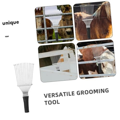 Toyvian 2pcs Livestock Brush for Pet Hair Removal Ergonomic Cow Brush Deshedding Tool for Carpets Couches and Mats Soft Elastic Bristles for Grooming and Comfort