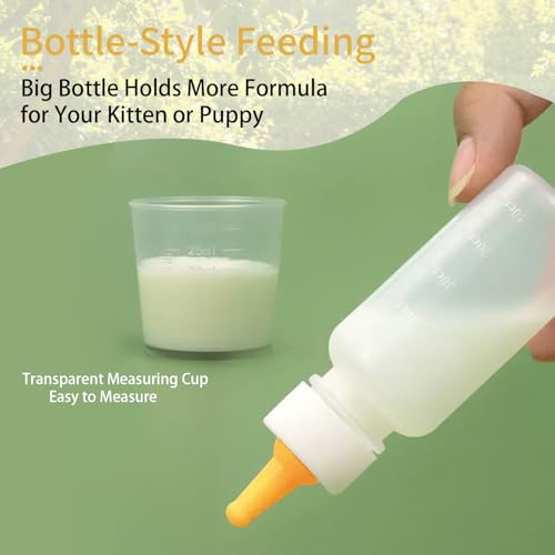 Pet Feeding Kit Kitten Bottle Feeding Set with Nursng Nipples,Portable Storage Case,Emergency Feeding Supplies,Replaceable Accessories for Newborn Kittens and Puppies,Rabbits (8 Piece)
