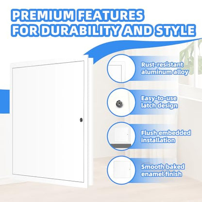 16" x 16" Metal Access Panel, 1MM Thickened Access Panel for Drywall, Aluminum Access Panel for Walls and Ceilings, Rust-Resistant and Easy-to-Install Drywall Access Panel - size: 16in*16in