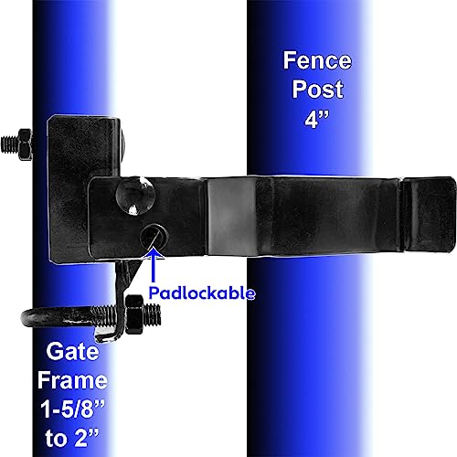 4" Strong Arm Single Gate Latch (Black) - size: 4 Inch
