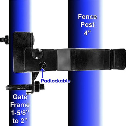 4" Strong Arm Single Gate Latch (Black) - size: 4 Inch