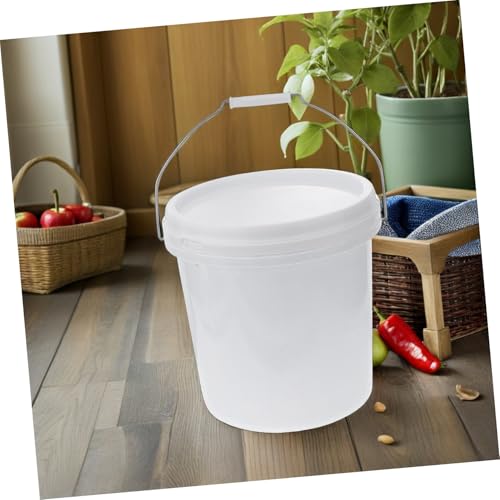 HEALLILY Food Container Sand Bucket All Purpose Pail 5 Gallon Buckets Food Storage Containers with Lids Airtight Pails Mop Bucket Toy Food with Cover Vomit Bucket Food Grade Plastic White