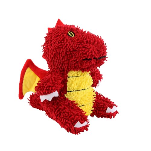 MIGHTY® 2 Pack Microfiber Medium Dragon Dog Toys | Ultra Durable Plush Toy with Multiple Layers & Reinforced Seams , Washable and Floats , Mighty® Construction - color: 2PK Red Dragon