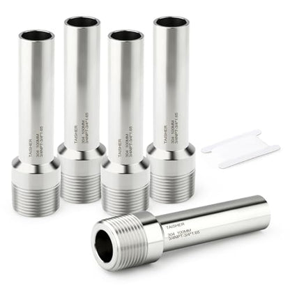 TAISHER 5PCS 304 Stainless Steel Pipe Fittings, 3/4" NPT Male Threaded, 4" Length Weld Nipple Cast Pipe - size: 3/4" NPT x 3/4" OD(4" Length)