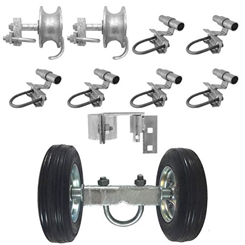 6" CHAIN LINK ROLLING GATE HARDWARE KIT: (Chain Link Fence Gate Parts) (6" Rut Runner, 2 Track Wheels, 6 Track Brackets, 1 Rolo Latch) - size: Post Mount