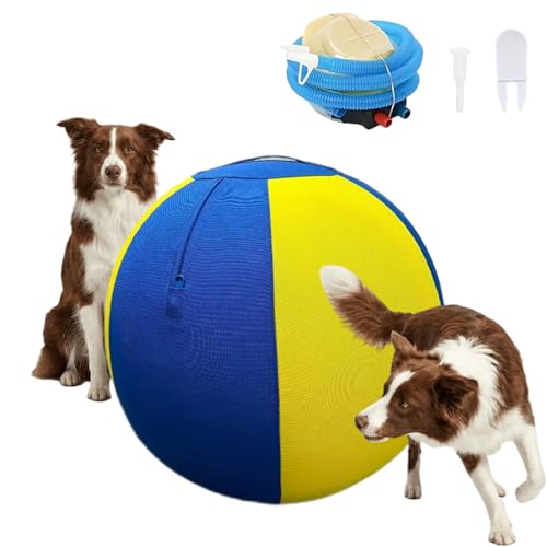 Bsklri Herding Ball, Complete Tear-Resistant Herding Ball for Dogs, Inflatable Interactive Pet Training Play Balls, Tough Chew-Resistant Outdoor Exercise Gear for Large Breeds & Horses (B) - color: B