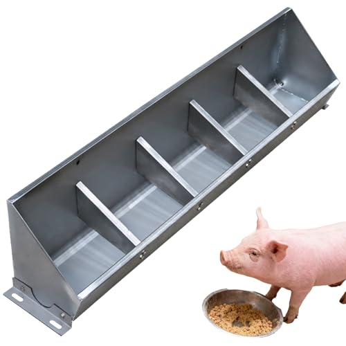 Durable Pig, Cattle & Goat Feeding Trough - Multi-Functional Livestock Hay Feeder & Waterer for Farm Pen & Stable - Essential Animal Feeding Solution,Long 100cm (3.3ft) - 5 bit - size: Long 100cm (3.3ft) - 5 bit