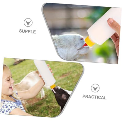 2sets Calf and Lamb Milk Feeding Bottles Durable Containers for Small Animal Nursing for Daily Farm Use with Replacement Nipples - size: 25.00X6.20X6.20CM