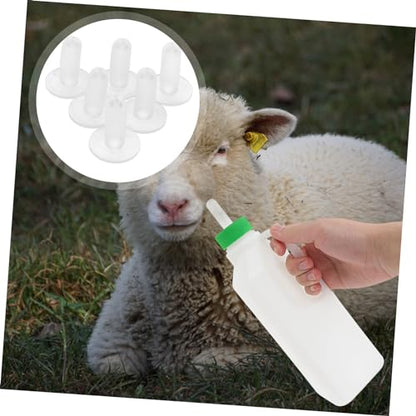 6pcs Nursing Bottle Nipples for Animals Bite Resistant Wear Resistant Feeding Nipples for Lambs Goats Calves with Milk Flow and Air Intake Valve