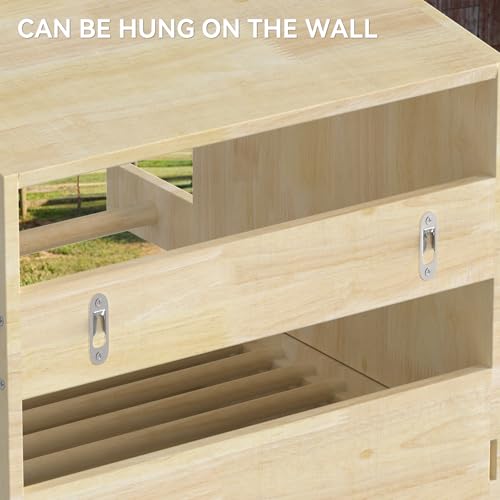 Chicken Laying Boxes 3 Hole Wood Egg Laying Box for Hens Wall Mounted Nesting Boxes for Chickens, Hens, Ducks, Poultry