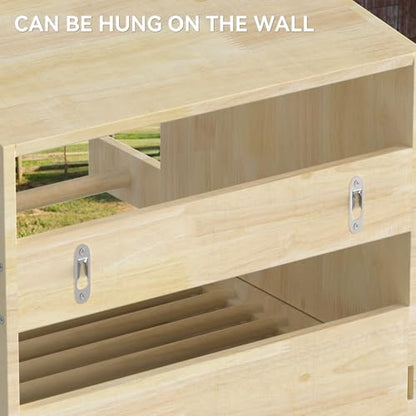 Chicken Laying Boxes 3 Hole Wood Egg Laying Box for Hens Wall Mounted Nesting Boxes for Chickens, Hens, Ducks, Poultry