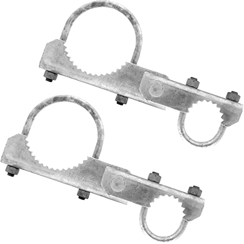 Chain Link Fence 180 Degree Commercial Duty Gate Hinge-for 6-5/8" Outside Diameter Gate Post/Pipe & 1-5/8 Thru 1-7/8" Gate Frames. Chain Link Post Gate Hinge - Includes Hinge U Bolts - 2 Hinge Assy - size: 6-5/8" Post - 2 Pack