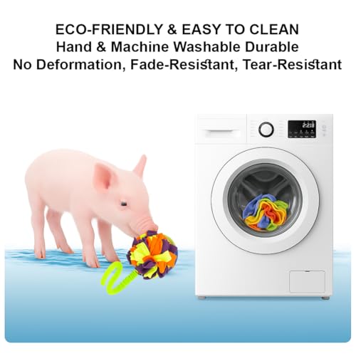 Snuffle Ball with Handle for Pigs– Pig Enrichment Toys for Mini Pigs, Potbellied Pigs & Farm Use – Interactive Foraging & Rooting Toy, Slow Feeding Pig Toys Accessories