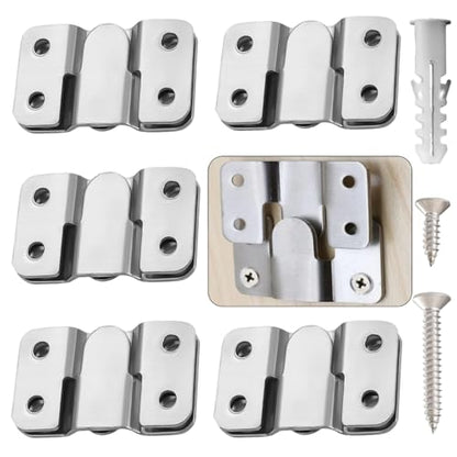 French Cleat Hanger Kit- 6 Sets Picture Hanging Jig with Screws,Bird House Bird Feeder Hanger For Outside,Art Gallery Wall Flush Mount Heavy Duty Picture Hanging Hanger ,Stainless Steel Shelf Brackets - color: Silver