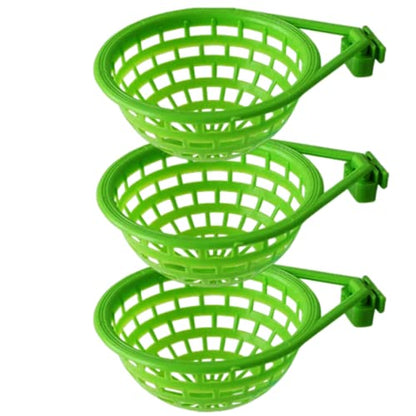 3pcs Plastic Canary Nest-Bird Nest Plastic Hollow Hanging Cage Eggs Hatching Tool Bird Breeding Hut Nest Pan(Green)