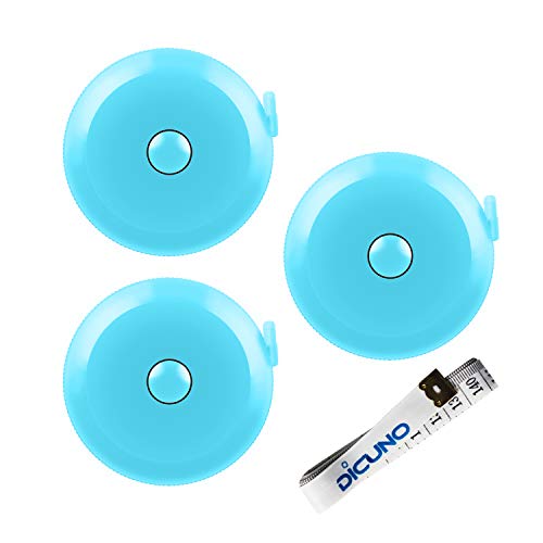 DiCUNO 60-Inch 1.5 Meter Soft and Retractable Tape Body Tailor Sewing Craft Cloth Dieting Measuring Tape (3 Pcs of Sky-Blue) - color: Sky Blue*3pcs