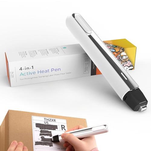 Identity Theft Protection Pen for Permanent Erasing Receipt, Shipping Label, or Any Thermal Prints - Multipurpose Use as Portable Food Bag Heat Sealer, Foil Quill, and Heat Press Pen. (Pure White)