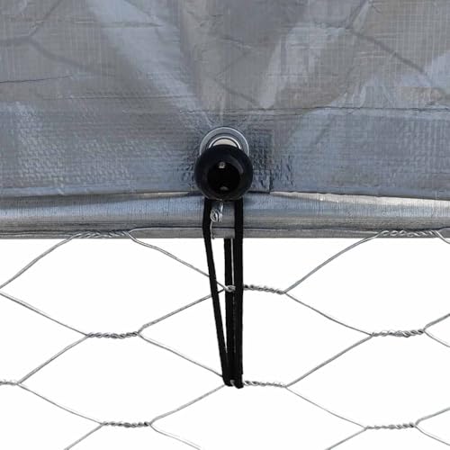 Galvanized Steel Chicken Coop with Lockable Door and PE Roof 112"x76"x90" Large Outdoor Animal Cage for Chickens Ducks Rabbits - size: 112.2" x 76.8" x 90.6" (L x W x H)