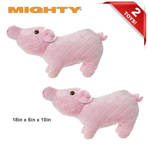 MIGHTY® 2 Pack Massive Piglet Ultra Plush Dog Toys | Multiple Layers & Reinforced Seams , Washable and Floats , Mighty® Construction - color: 2PK Pink Pig